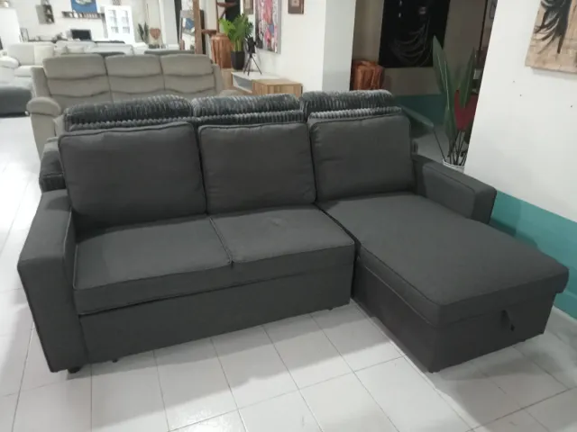 Sofá Cama Gris Pequeño