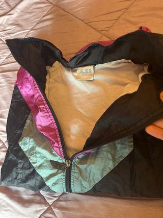 Chaqueta Vintage ALEX Negra, Rosa y Turquesa