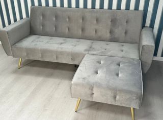 LIQUIDO!! Sofá Chaise Longue Negro Terciopelo