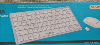 Teclado y Ratón Inalámbrico SANDA Blanco