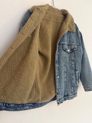 Cazadora vaquera borrego letras calentito
