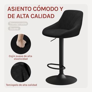 2 Sillas de Cocina Negras por 49€