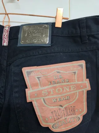 Pantalón vaquero negro ancho MARCA STONE