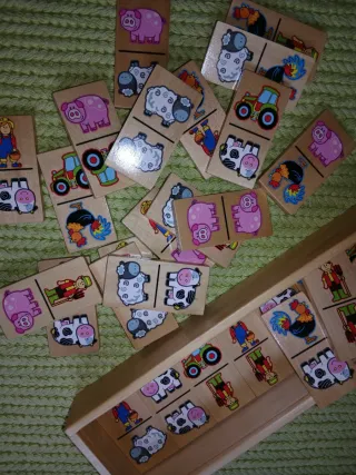 Puzzle Madera Animales Granja + Muñecas