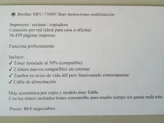 Impresora Multifunción Brother MFC-7360N Láser