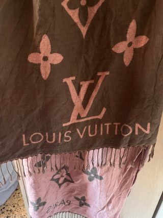 Bufanda Louis Vuitton Monogram Rosa y Marrón
