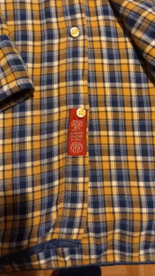Camisa Replay XL cuadros azul y amarillo