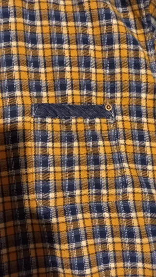 Camisa Replay XL cuadros azul y amarillo