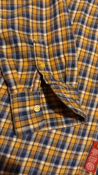 Camisa Replay XL cuadros azul y amarillo