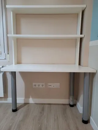 Escritorio con estantes