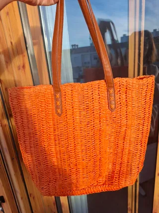 Bolso de rafia naranja
