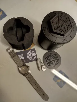 San Martin Reloj Gris/Verde Oliva