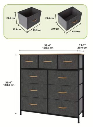 Cajonera estilo industrial negra y marrón