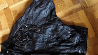 Cazadora Piel Años 90 Flecos Talla 42.