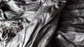 Cazadora Piel Años 90 Flecos Talla 42.