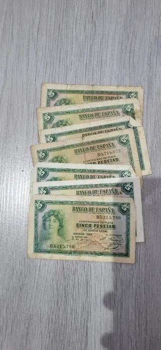 Billetes antiguos Banco de España 5 Pesetas