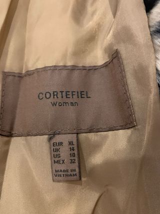 Chaquetón beige mujer