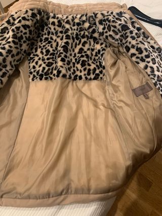 Chaquetón beige mujer