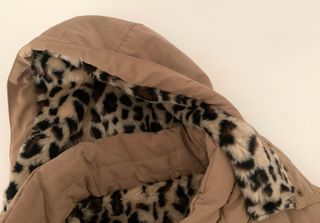 Chaquetón beige mujer