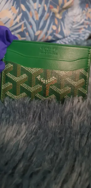 Tarjetero Goyard Auténtico Verde y Marrón