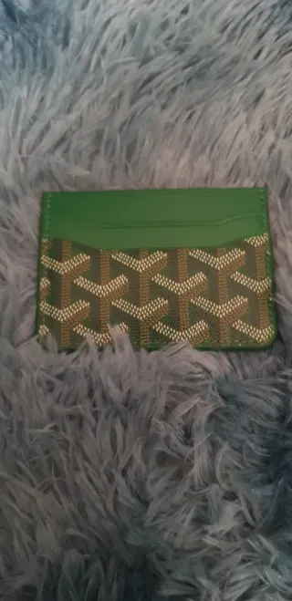 Tarjetero Goyard Auténtico Verde y Marrón