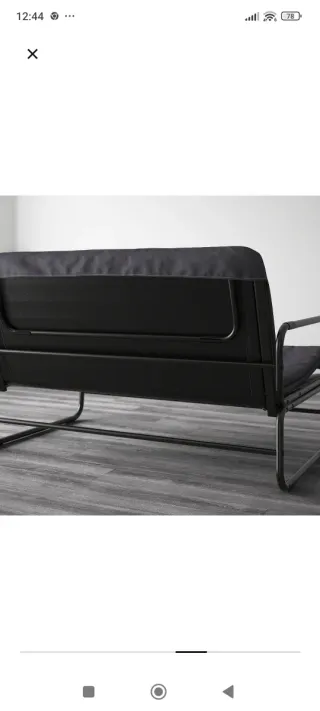 Sofá cama gris y negro