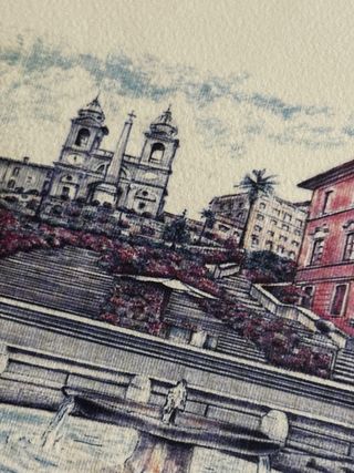 Coppia Litografie Roma - Fontana Barcaccia