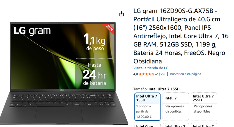 PORTATIL LG GRAM + MONITOR + DISCO DURO afbeelding 7