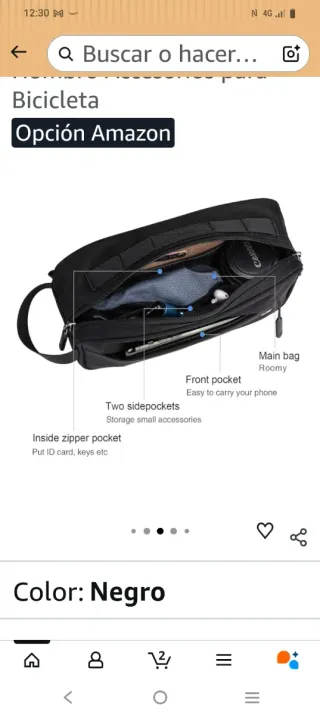 Bolsa Manillar Bicicleta Negra