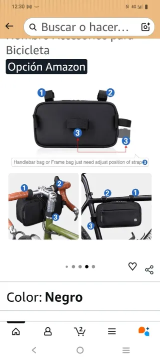 Bolsa Manillar Bicicleta Negra