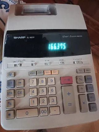 Calculadora Sharp EL-1607P Impresora 12 Dígitos