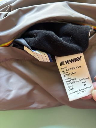 Piumino K-Way Reversibile Nero/Beige Taglia M