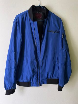 Chaqueta Bomber Zara Azul Rolling Stones