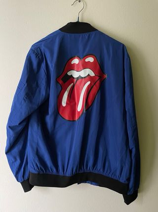 Chaqueta Bomber Zara Azul Rolling Stones
