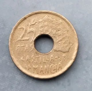 Moneda 25 pts con error