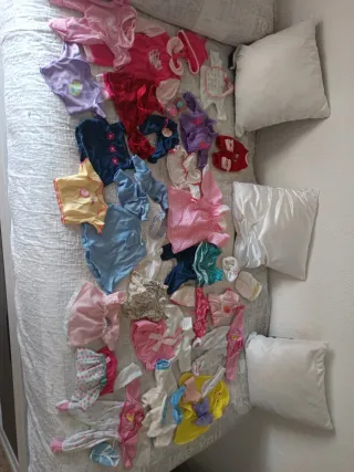 Carrito muñeca vintage + bebé reborn + ropa