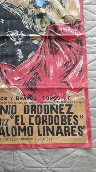Estandarte Cartel Taurino Tela Años 60