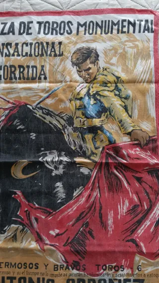 Estandarte Cartel Taurino Tela Años 60