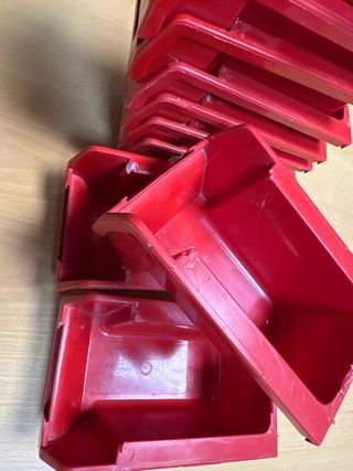 Lote 10 Cajoneras Rojas Apilables