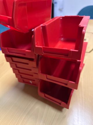 Lote 10 Cajoneras Rojas Apilables