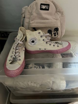 Converse Mickey Edición Limitada Blancas Rosas.