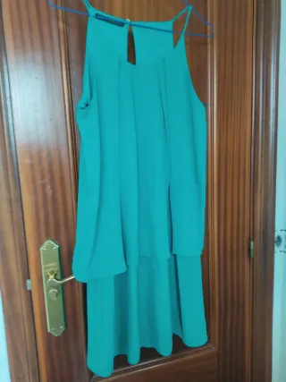 Vestido vintage verde azulado