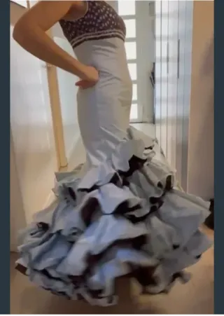 Traje flamenca topitos azules