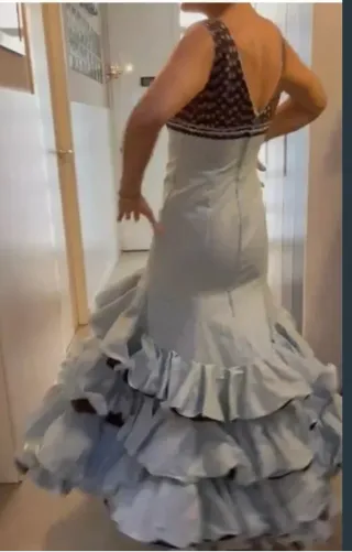 Traje flamenca topitos azules