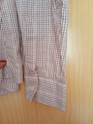 Camisa mujer volantes cuadros rosa y blanco