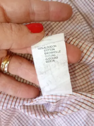 Camisa mujer volantes cuadros rosa y blanco