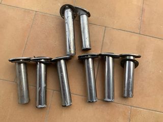 8 Cañeros de pesca inox 6 DE RECTOS 2 INCLINADOS