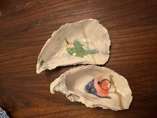 Bandeja joyero concha ostra pintada