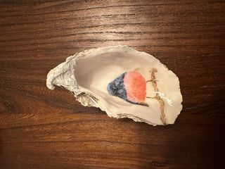 Bandeja joyero concha ostra pintada