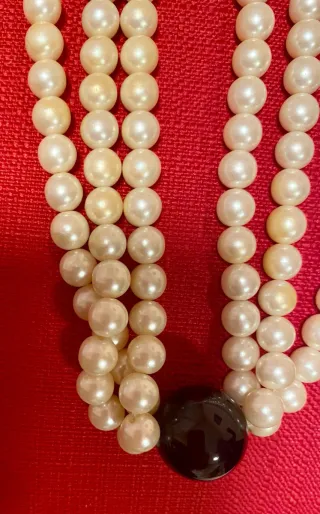 Collar perlas tres vueltas antiguo